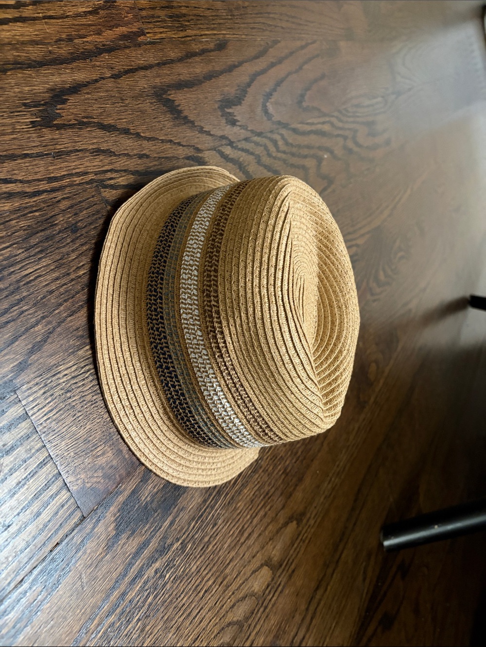 The Children's Place Tan Straw Trilby with Woven Accent Band